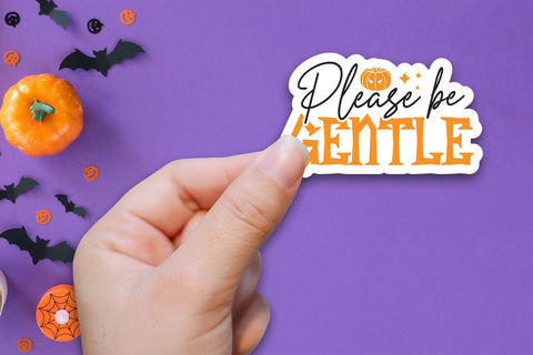 Halloween Printable Sticker, Please Be Gentle Sublimation CraftLabSVG 