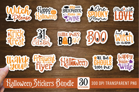 Halloween Printable Stickers Bundle Sublimation CraftLabSVG 