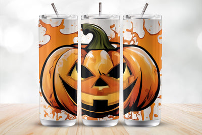 Halloween pumpkin 20 oz Skinny Tumbler Sublimation Design Sublimation MockupSvgVenue 