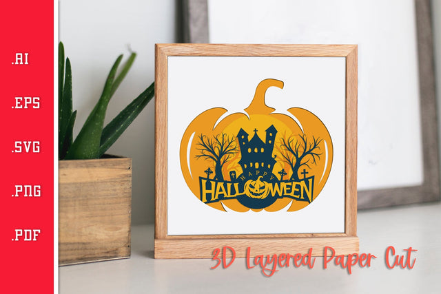 Halloween Pumpkin - 3D Layered Paper Cut SVG SVG Slim Studio 