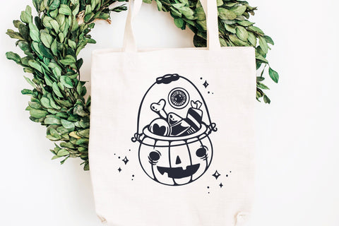 Halloween pumpkin bucket SVG CutePicturesStudio 