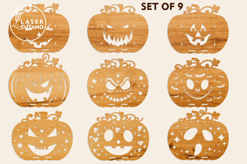 HALLOWEEN PUMPKIN BUNDLE, Lantern, Candle Holder SVG LaserCutano 