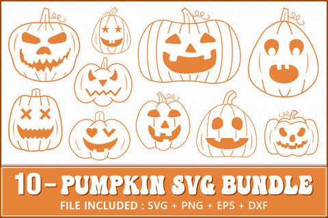Halloween Pumpkin Bundle, Pumpkin Faces SVG Shetara Begum 