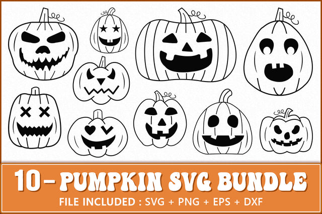 Halloween Pumpkin Bundle, Pumpkin Faces SVG Shetara Begum 