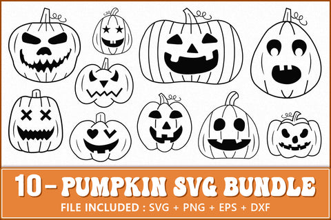 Halloween Pumpkin Bundle, Pumpkin Faces SVG Shetara Begum 