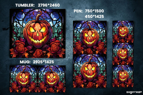 Halloween Pumpkin Bundle | Tumbler | Mug | Pen Sublimation SvgOcean 