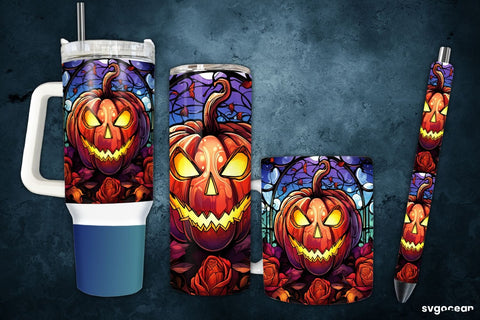 Halloween Pumpkin Bundle | Tumbler | Mug | Pen Sublimation SvgOcean 