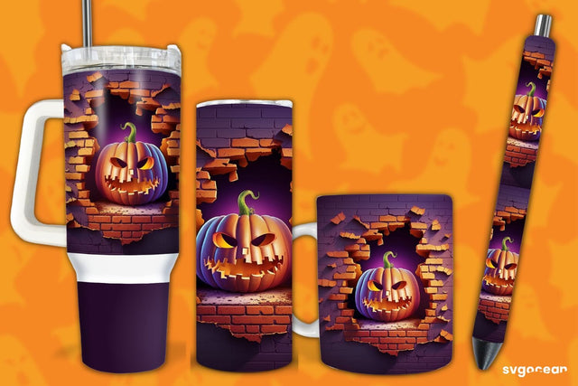 Halloween Pumpkin Bundle | Tumbler | Mug | Pen Sublimation SvgOcean 