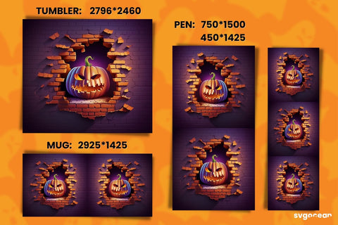 Halloween Pumpkin Bundle | Tumbler | Mug | Pen Sublimation SvgOcean 