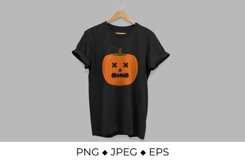 Halloween pumpkin face. Scary Jack-o-Lantern sublimation design Sublimation LaBelezoka 