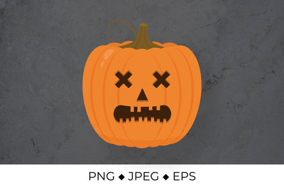 Halloween pumpkin face. Scary Jack-o-Lantern sublimation design Sublimation LaBelezoka 