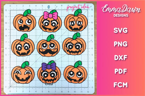 Halloween Pumpkin Face SVG Bundle SVG Emma Dawn Designs 