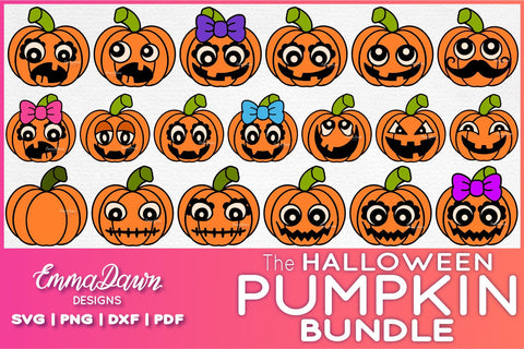 Halloween Pumpkin Face SVG Bundle SVG Emma Dawn Designs 