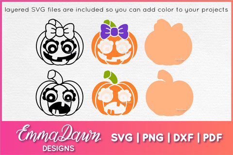 Halloween Pumpkin Face SVG Bundle SVG Emma Dawn Designs 