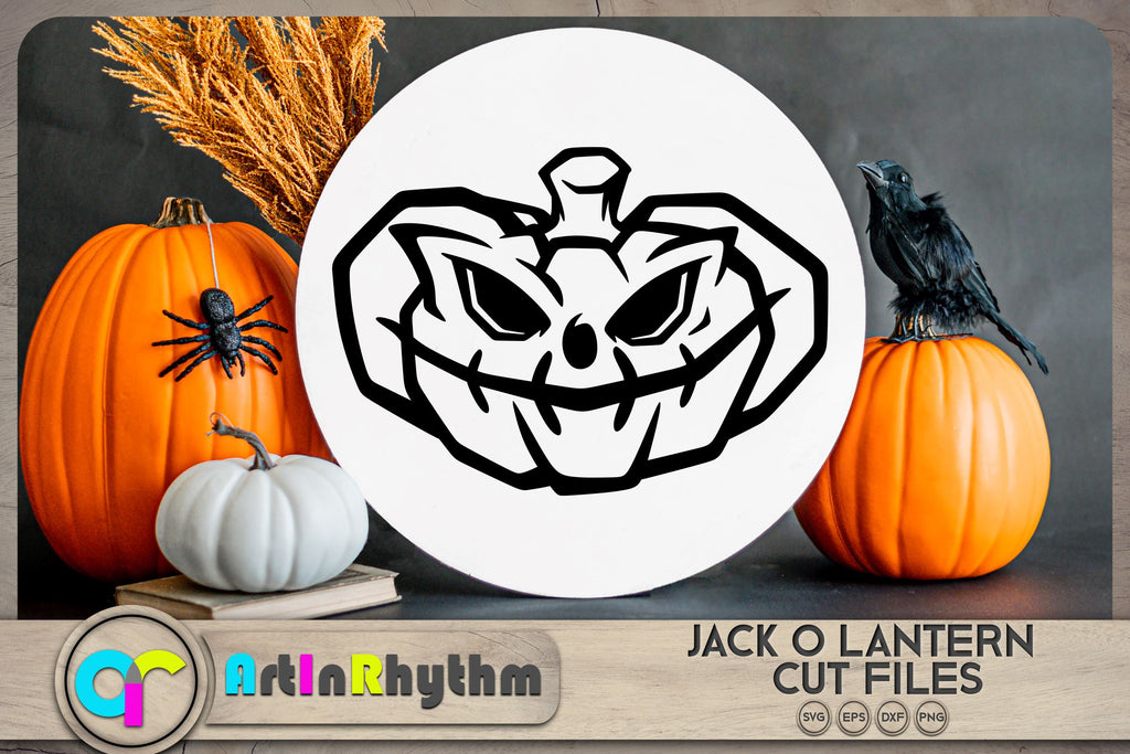 Halloween pumpkin face SVG / Jack o lantern SVG - So Fontsy