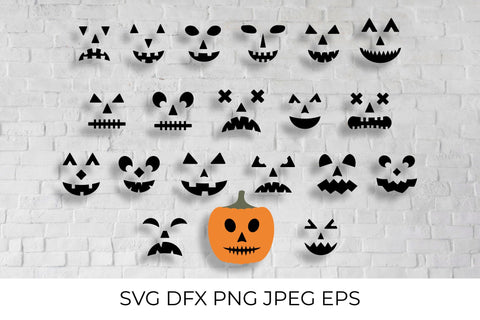 Halloween Pumpkin Faces SVG. Jack-o'-Lantern Bundle SVG LaBelezoka 