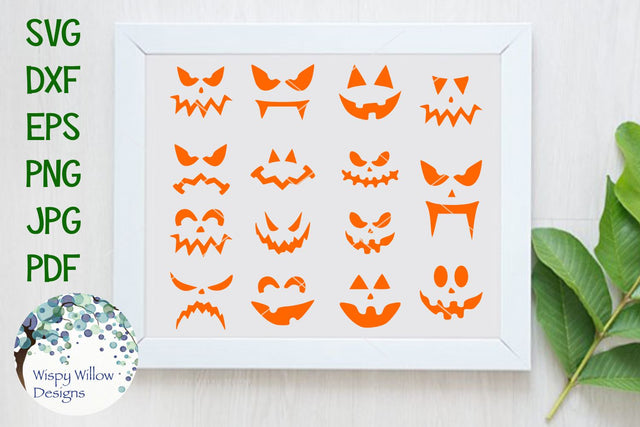 Halloween Pumpkin Faces SVG Wispy Willow Designs