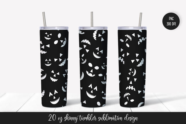 Halloween Pumpkin Faces Tumbler Sublimation Design Sublimation Vera Fedorova 