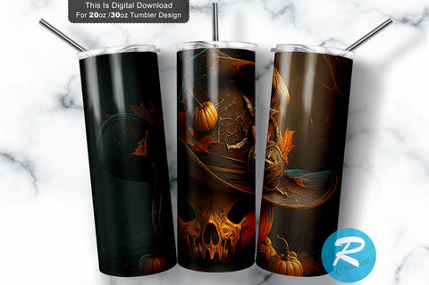 Halloween Pumpkin Hat 20 oz / 30 oz Tumbler PNG Sublimation Regulrcrative 
