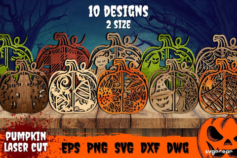 Halloween Pumpkin Laser Cut | Svg Bundle | 3D Pumpkin SVG SvgOcean 