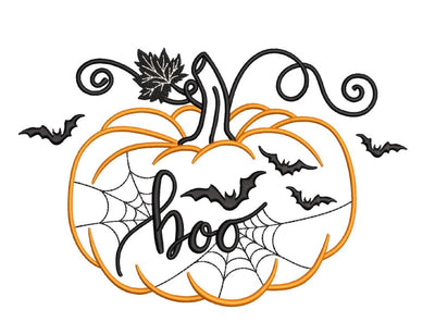 Halloween Pumpkin Machine Embroidery Design, Boo Embroidery File, 4 sizes, Instant Download Embroidery/Applique DESIGNS Nino Nadaraia 