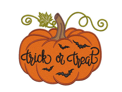 Halloween Pumpkin Machine Embroidery Design, Trick or Treat Embroidery File, 4 sizes, Instant Download Embroidery/Applique DESIGNS Nino Nadaraia 