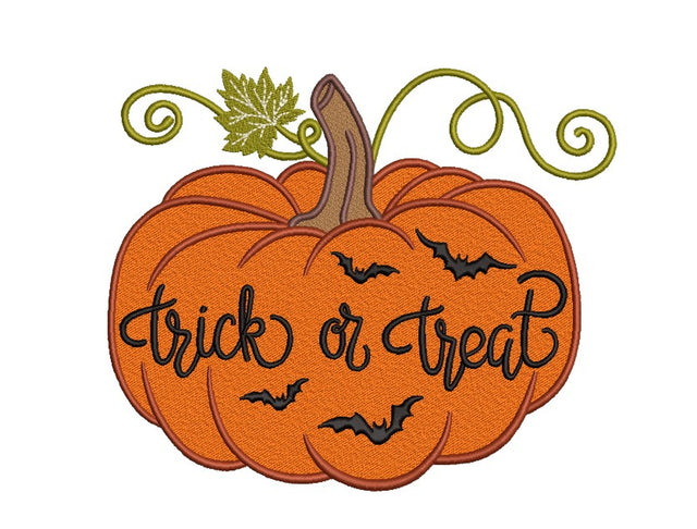 Halloween Pumpkin Machine Embroidery Design, Trick or Treat Embroidery File, 4 sizes, Instant Download Embroidery/Applique DESIGNS Nino Nadaraia 