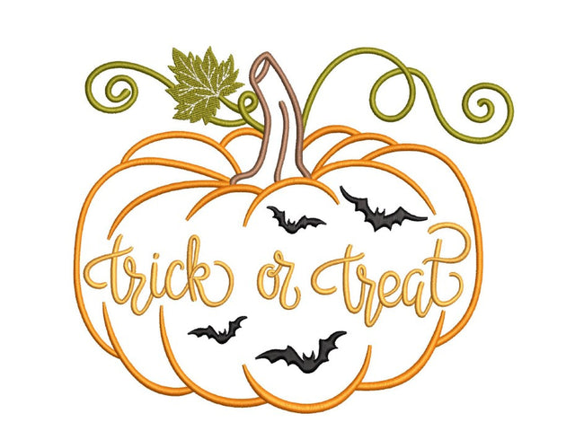 Halloween Pumpkin Machine Embroidery Design, Trick or Treat Embroidery File, 5 sizes, Instant Download Embroidery/Applique DESIGNS Nino Nadaraia 