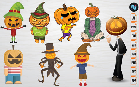 Halloween Pumpkin Man SVG Bundle SVG naemmiah021 