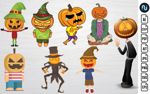 Halloween Pumpkin Man SVG Bundle SVG naemmiah021 