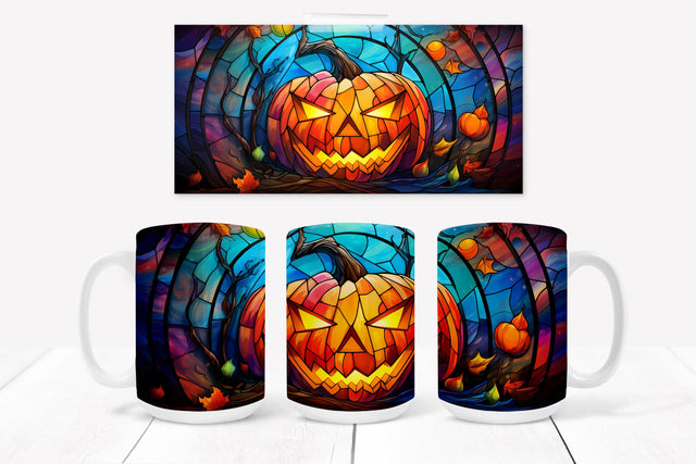 Halloween pumpkin mug design Sublimation Svetana Studio 