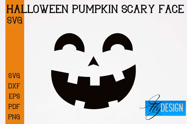 Halloween Pumpkin Scary Face SVG | Halloween SVG Design | Pumpkin Scary Design SVG Fly Design 