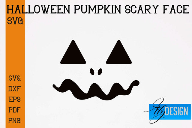 Halloween Pumpkin Scary Face SVG | Halloween SVG Design | Pumpkin Scary Design SVG Fly Design 