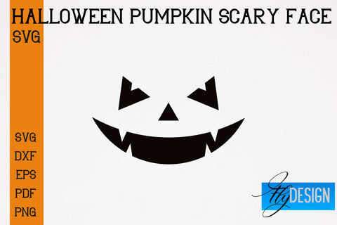 Halloween Pumpkin Scary Face SVG | Halloween SVG Design | Pumpkin Scary Design SVG Fly Design 