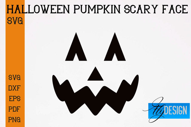 Halloween Pumpkin Scary Face SVG | Halloween SVG Design | Pumpkin Scary Design SVG Fly Design 