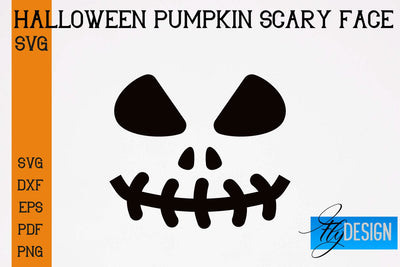 Halloween Pumpkin Scary Face SVG | Halloween SVG Design | Pumpkin Scary Design SVG Fly Design 