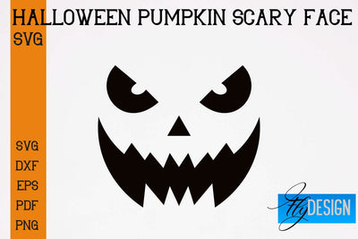 Halloween Pumpkin Scary Face SVG | Halloween SVG Design | Pumpkin Scary Design SVG Fly Design 