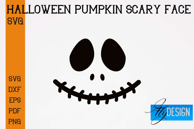 Halloween Pumpkin Scary Face SVG | Halloween SVG Design | Pumpkin Scary Design SVG Fly Design 