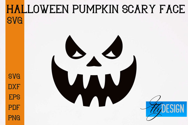 Halloween Pumpkin Scary Face SVG | Halloween SVG Design | Pumpkin Scary Design SVG Fly Design 
