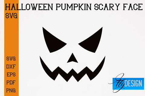Halloween Pumpkin Scary Face SVG | Halloween SVG Design | Pumpkin Scary Design SVG Fly Design 