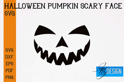 Halloween Pumpkin Scary Face SVG | Halloween SVG Design | Pumpkin Scary Design SVG Fly Design 