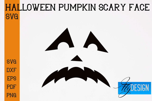 Halloween Pumpkin Scary Face SVG | Halloween SVG Design | Pumpkin Scary Design SVG Fly Design 