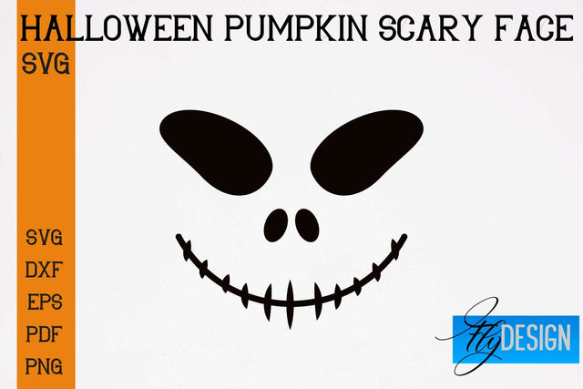 Halloween Pumpkin Scary Face SVG | Halloween SVG Design | Pumpkin Scary Design SVG Fly Design 