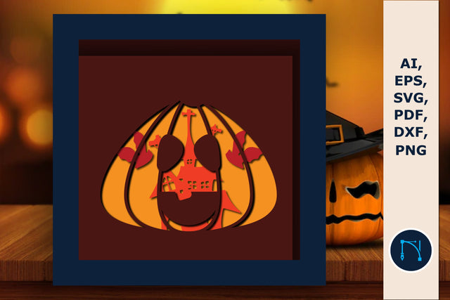 Halloween Pumpkin shadow box layer SVG SVG MD JOYNAL ABDIN 