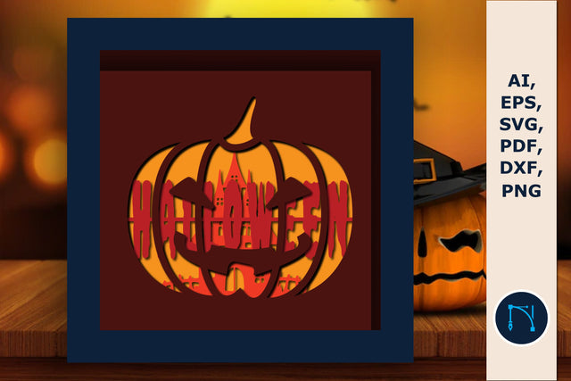Halloween Pumpkin shadow box layer SVG SVG MD JOYNAL ABDIN 