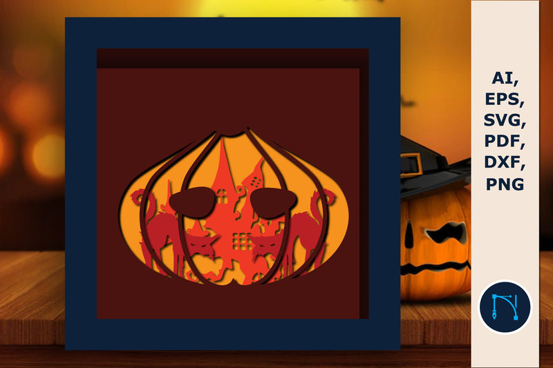 Halloween Pumpkin shadow box layer SVG SVG MD JOYNAL ABDIN 