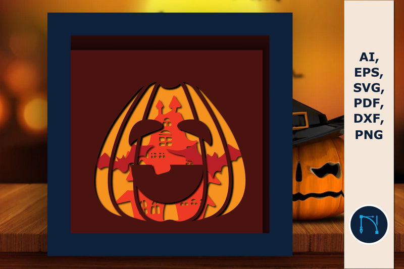 Halloween Pumpkin shadow box layer SVG SVG MD JOYNAL ABDIN 