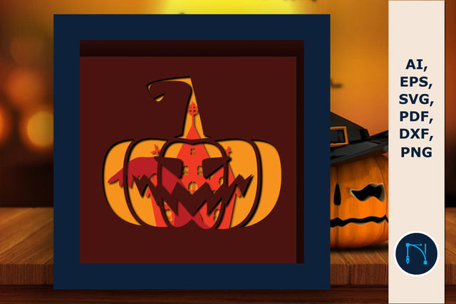 Halloween Pumpkin shadow box layer SVG SVG MD JOYNAL ABDIN 