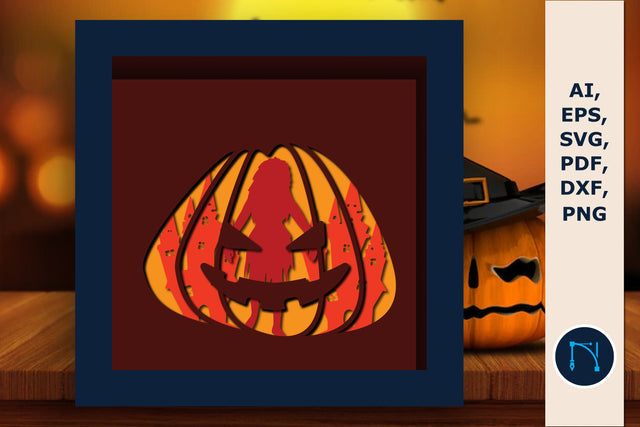 Halloween Pumpkin shadow box layer SVG SVG MD JOYNAL ABDIN 