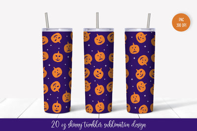Halloween Pumpkin Skinny Tumbler Sublimation Wrap Sublimation Vera Fedorova 